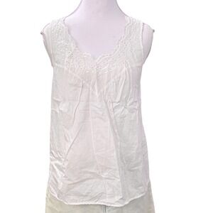 Wacoal White Eyelet Lace‎ Cotton Camisole Top Coquette Cottagecore Size S